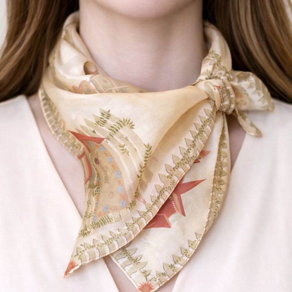 Silk Blend House Print Scarf